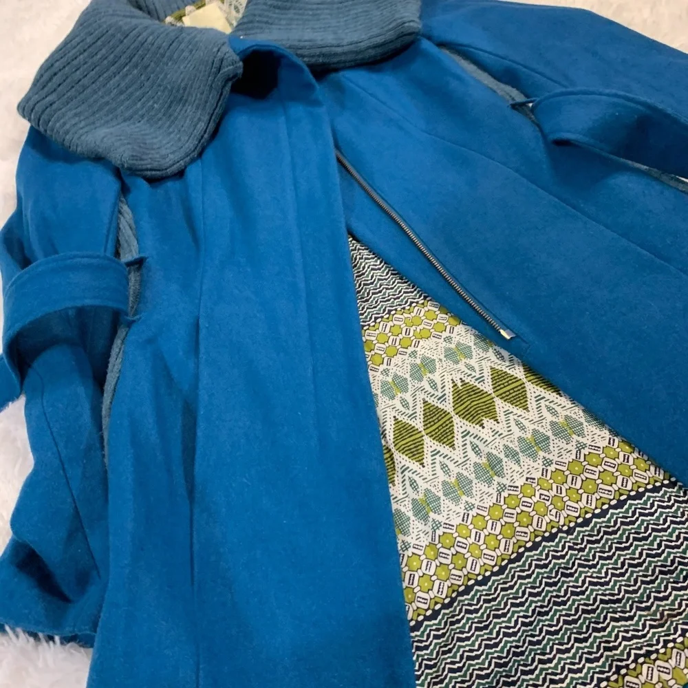 Anthropologie Blue Trench Coat - Picture 6 of 9